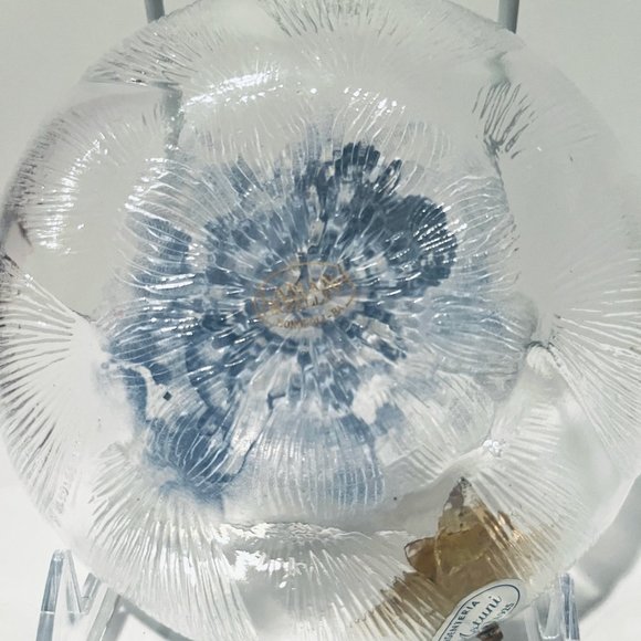 Angel Glass Curved Plate 925 Silver Leaf Hand Painted ARGENTERIA ASTUNI Vintage - Picture 7 of 9